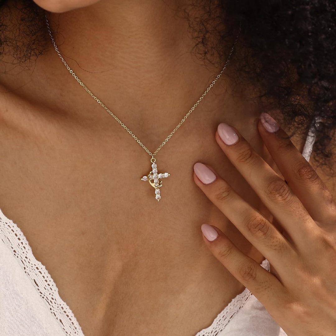 Cross and Crown Necklace - A Daily Reminder of Faith and Victory