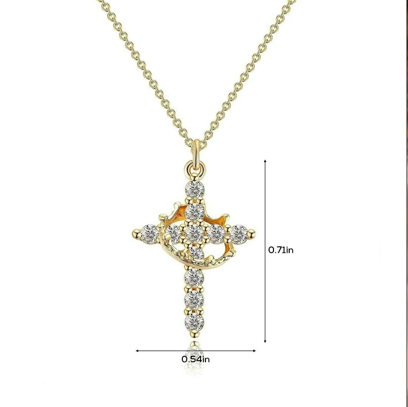 Cross and Crown Necklace - A Daily Reminder of Faith and Victory